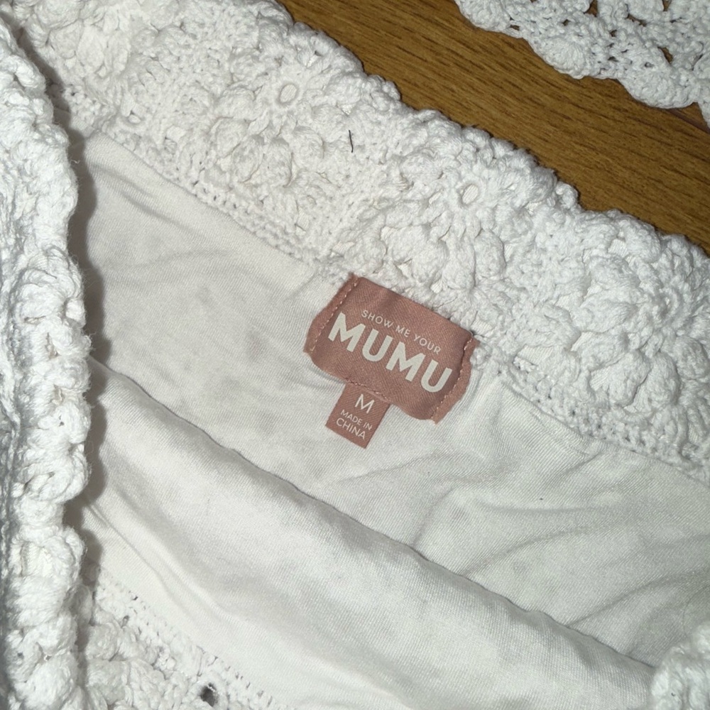 Show Me Your Mumu Lucy Top and Skirt Set White Daisy Crochet Size Medium - Picture 7 of 8